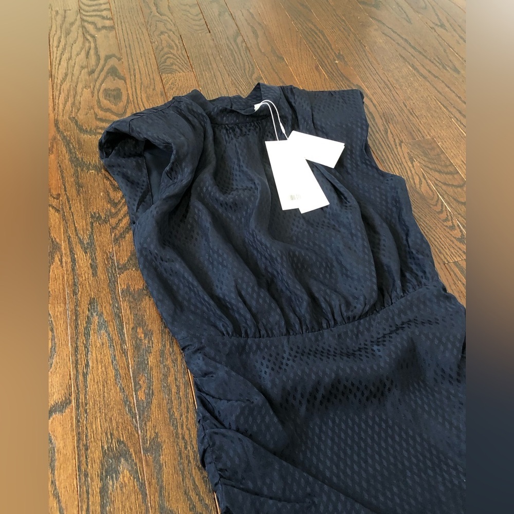 Veronica Beard Women’s 0 Tima Ruched Sides High-Collar Mini Dress in Navy - NWT! - Picture 5 of 15